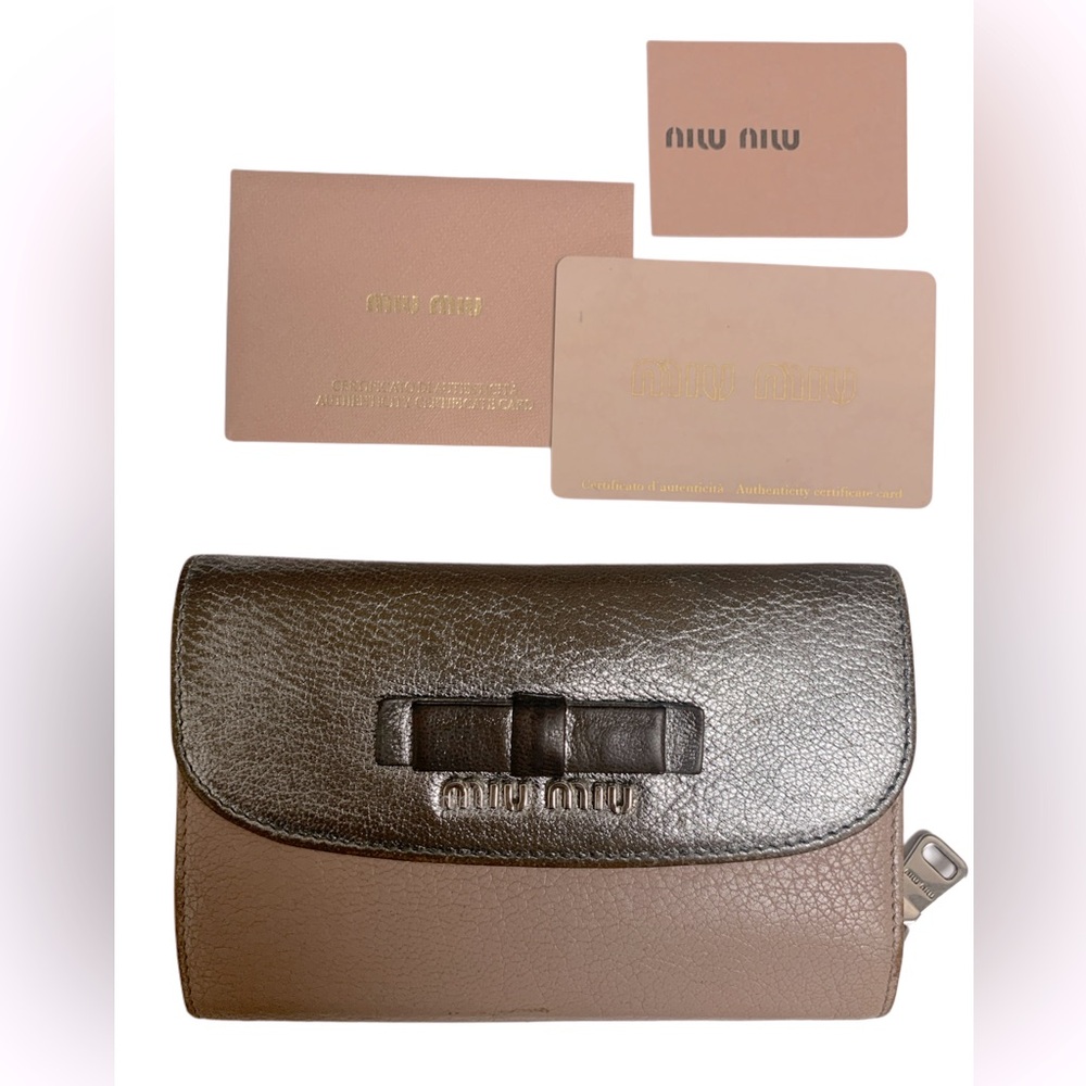MiuMiu Madras Bicolor chromo + orchid wallet